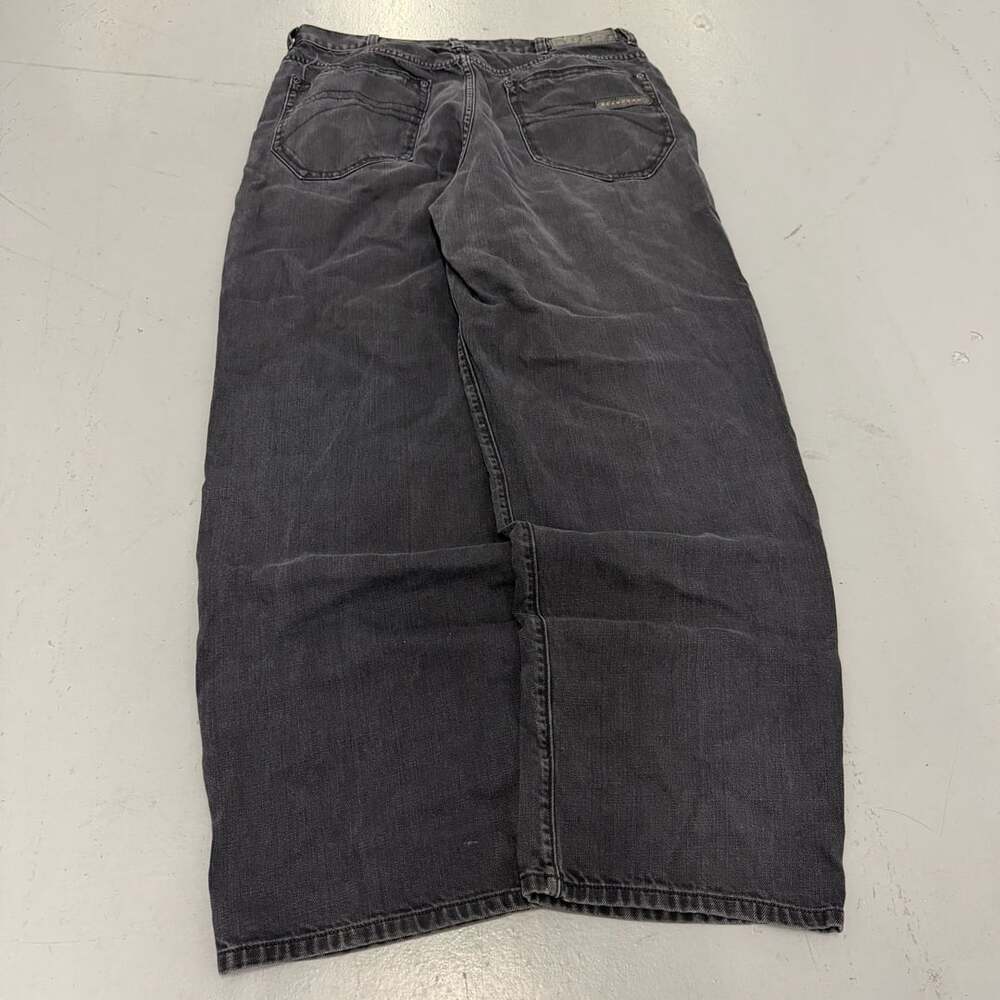 Y2K Sean John Super Baggy Jeans Size 36x33 Black Dark Wash Denim Jeans